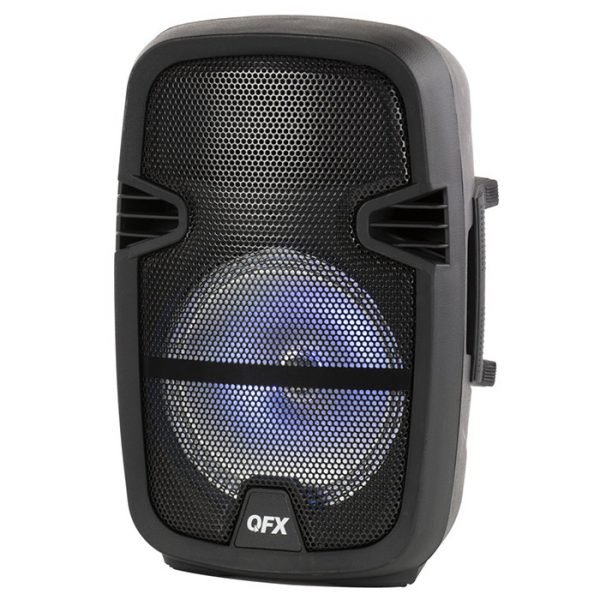 QFX 8-in Portable Party Bluetooth PA Loudspeaker with Microphone & Remote